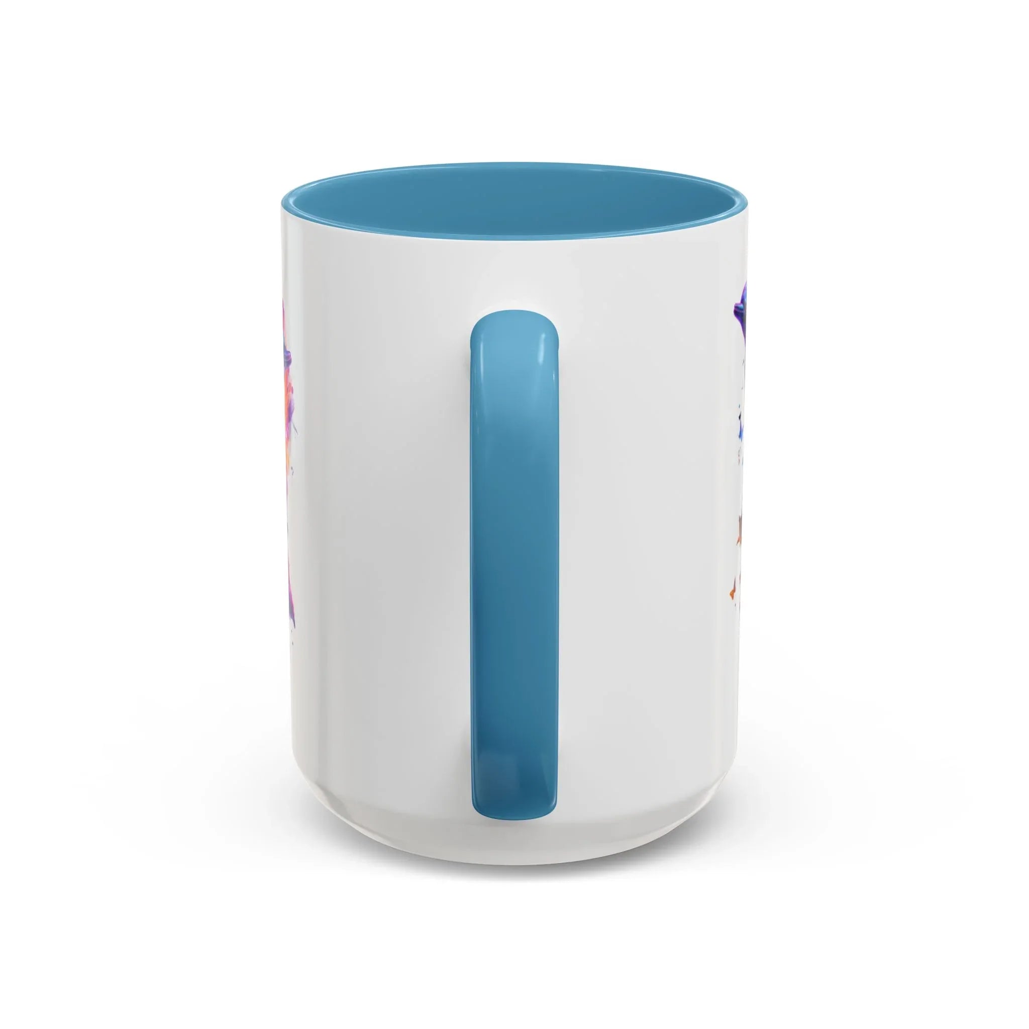 Y2K Chrome Dolphin Flaming Hoop Mug | Holographic Neon Dolphin Coffee Cup - 250 USA Celebration