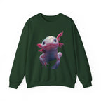 Pink Axolotl Illustration Sweatshirt | Cute Amphibian Art, Pastel Watercolor - 250 USA Celebration
