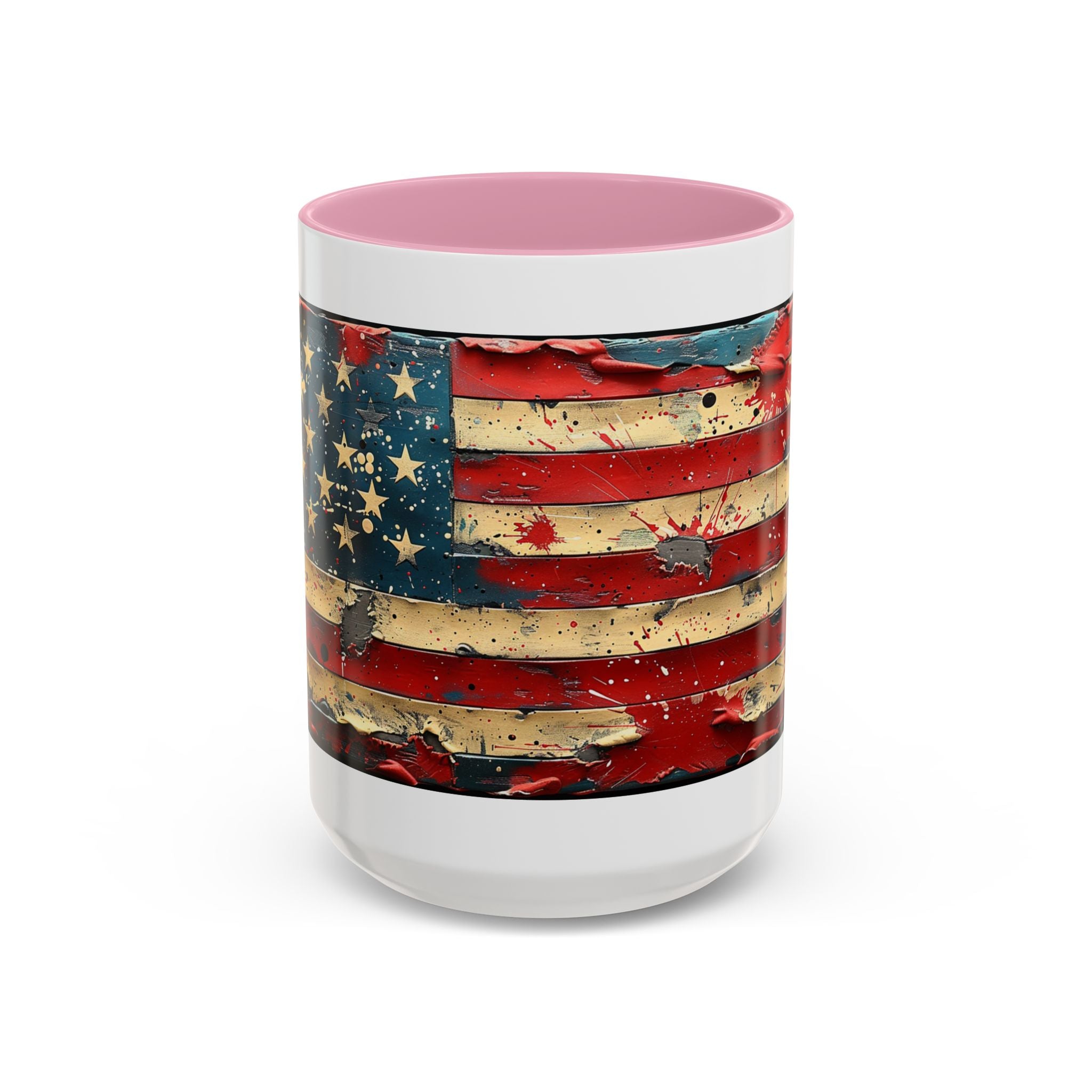 Colorful Mugs (11oz, 15oz), American Flag, Patriotic Flag coffee cup