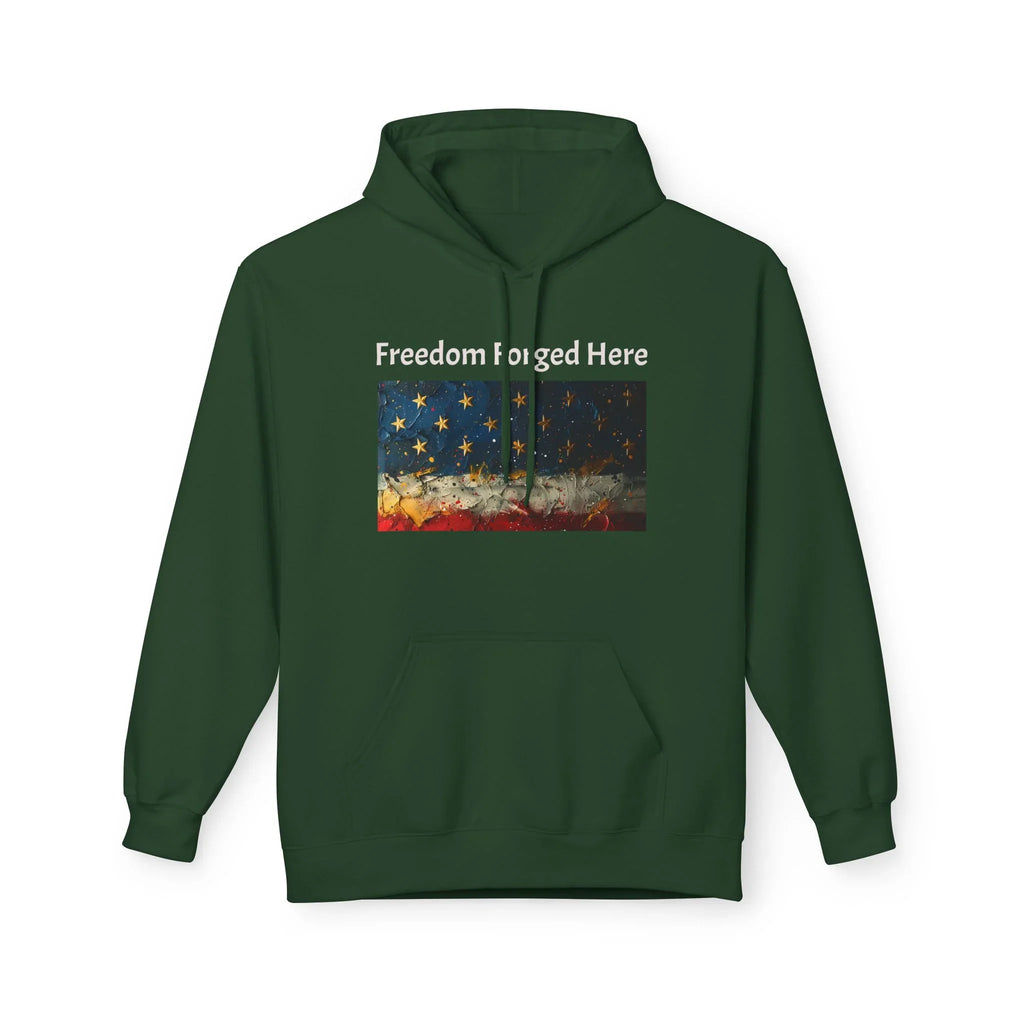 Freedom Forged Here American Flag Hoodie | Patriotic USA - 250 USA Celebration