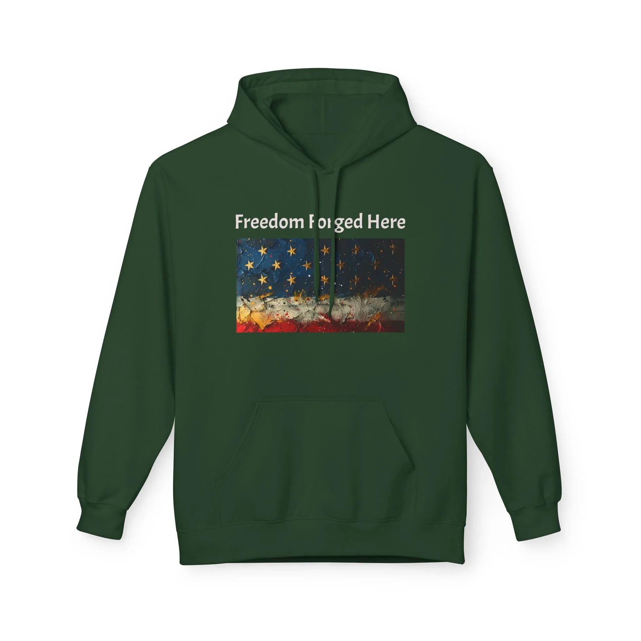 Freedom Forged Here American Flag Hoodie | Patriotic USA - 250 USA Celebration