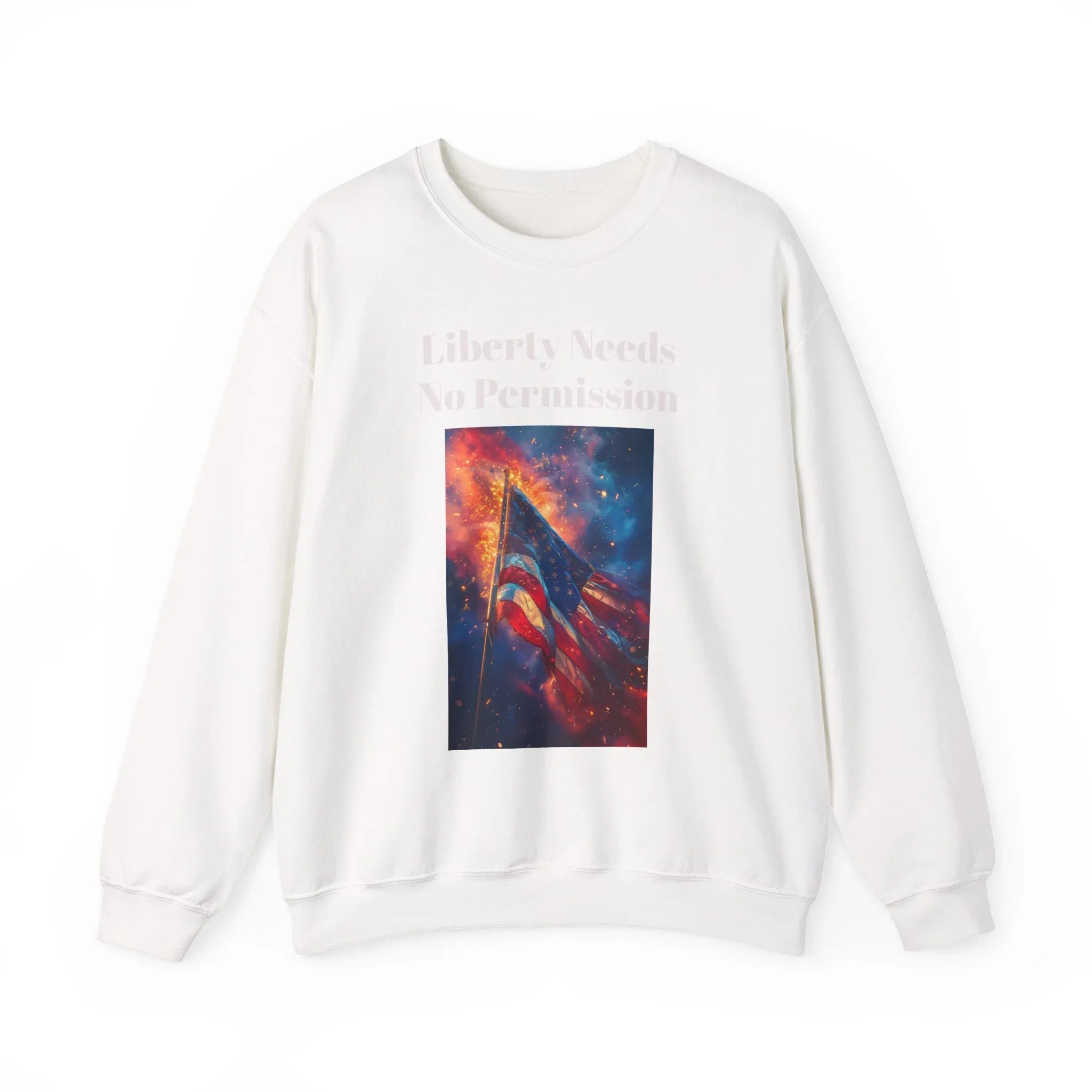 Patriotic Crewneck Sweatshirt, Cozy Unisex Pullover, American Flag Design, Ideal for Celebrations, Perfect for Independence Day, Gift [...] - 250 USA Celebration