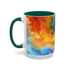 Colorful Mugs (11oz, 15oz) Intense abstract oil splat- coffee cup - 250 USA Celebration