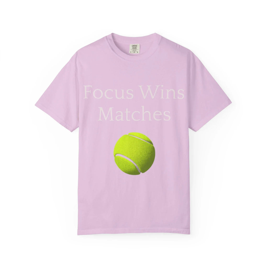 Focus Wins Matches Tennis Ball T-shirt | Tennis Graphic Tee - 250 USA Celebration