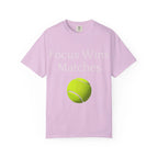 Focus Wins Matches Tennis Ball T-shirt | Tennis Graphic Tee - 250 USA Celebration