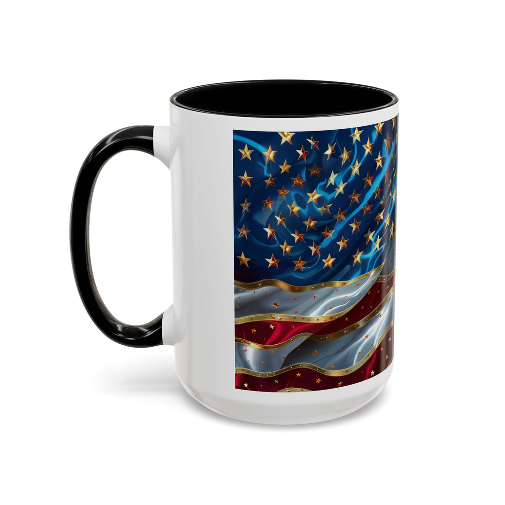 Patriotic American Flag Accent Coffee Mug (11/15oz)