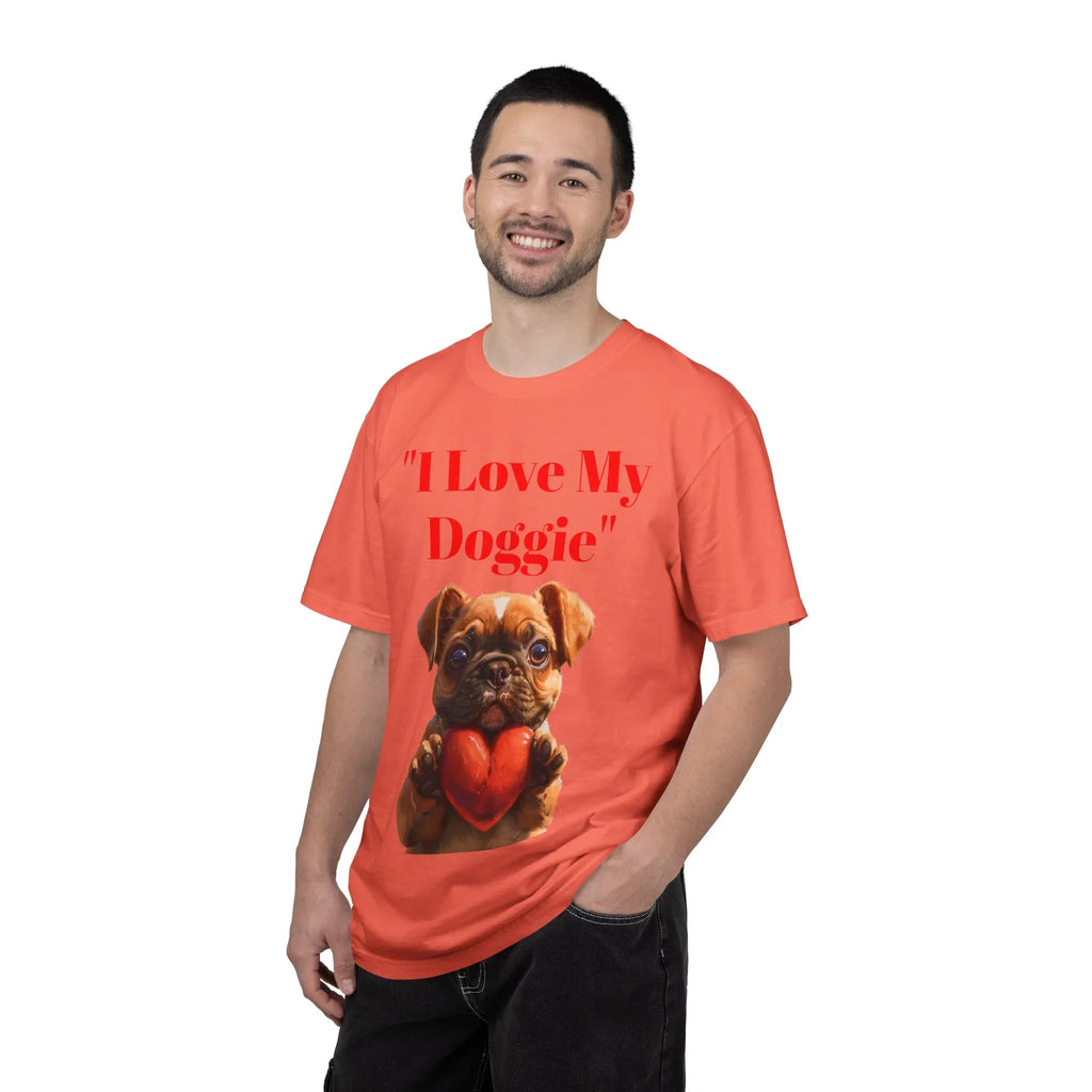 Cute French Bulldog Puppy Holding Red Heart T-shirt | Dog Lover Cartoon - 250 USA Celebration