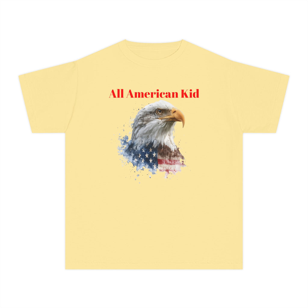Youth T-Shirt — "All American Kid" Bald Eagle Flag Design