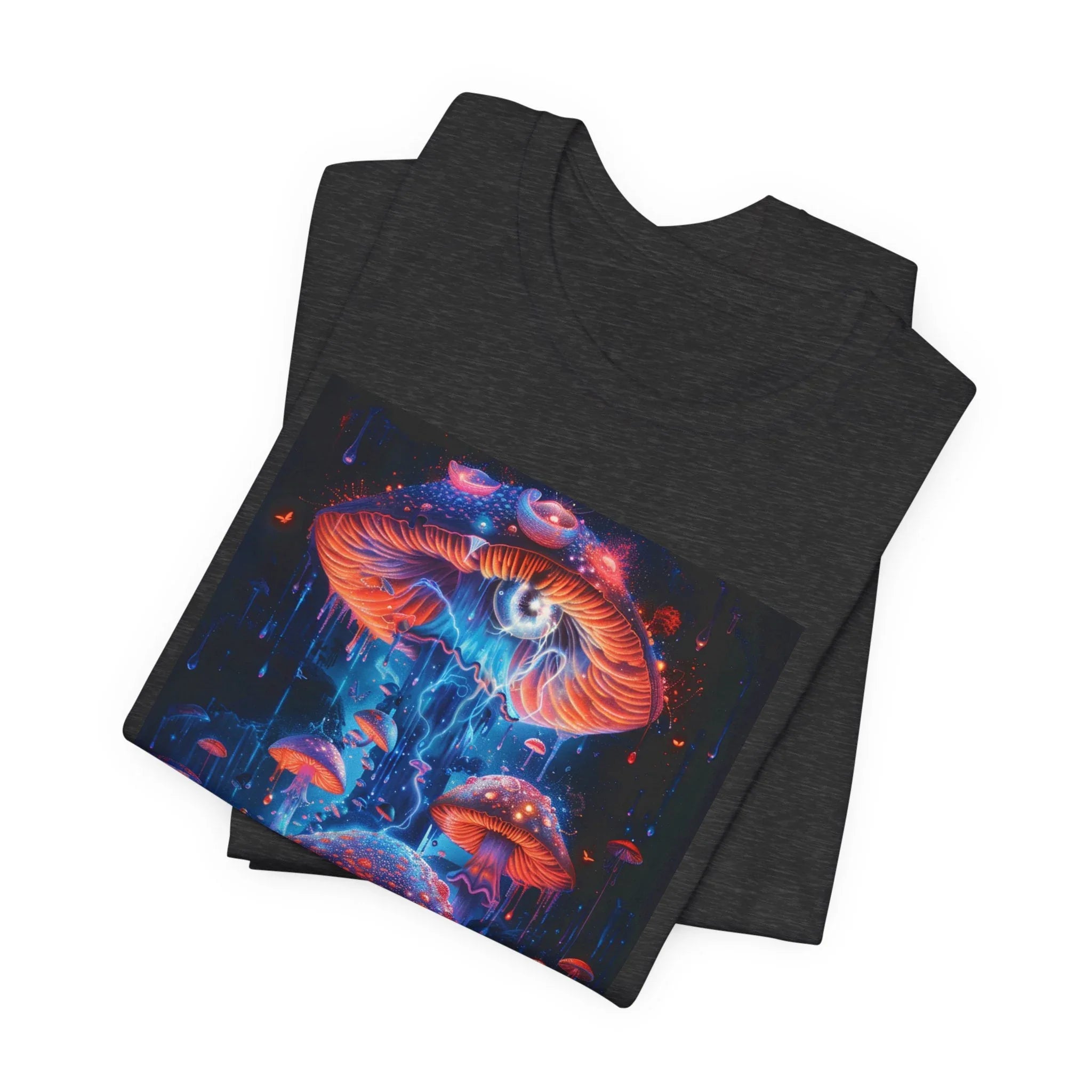 Glowing Third Eye Psychedelic Mushrooms T-Shirt | Neon Lava Lamp Blacklight - 250 USA Celebration