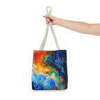 Abstract Fluid Art Tote Bag | Colorful Swirl Beach Bag - 250 USA Celebration