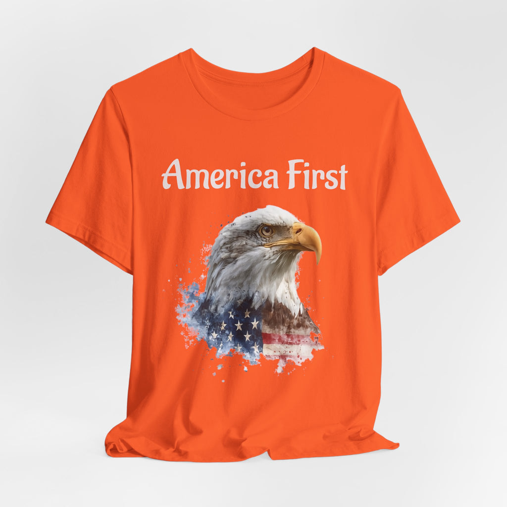 America First Eagle T-Shirt – Patriotic Bald Eagle Tee