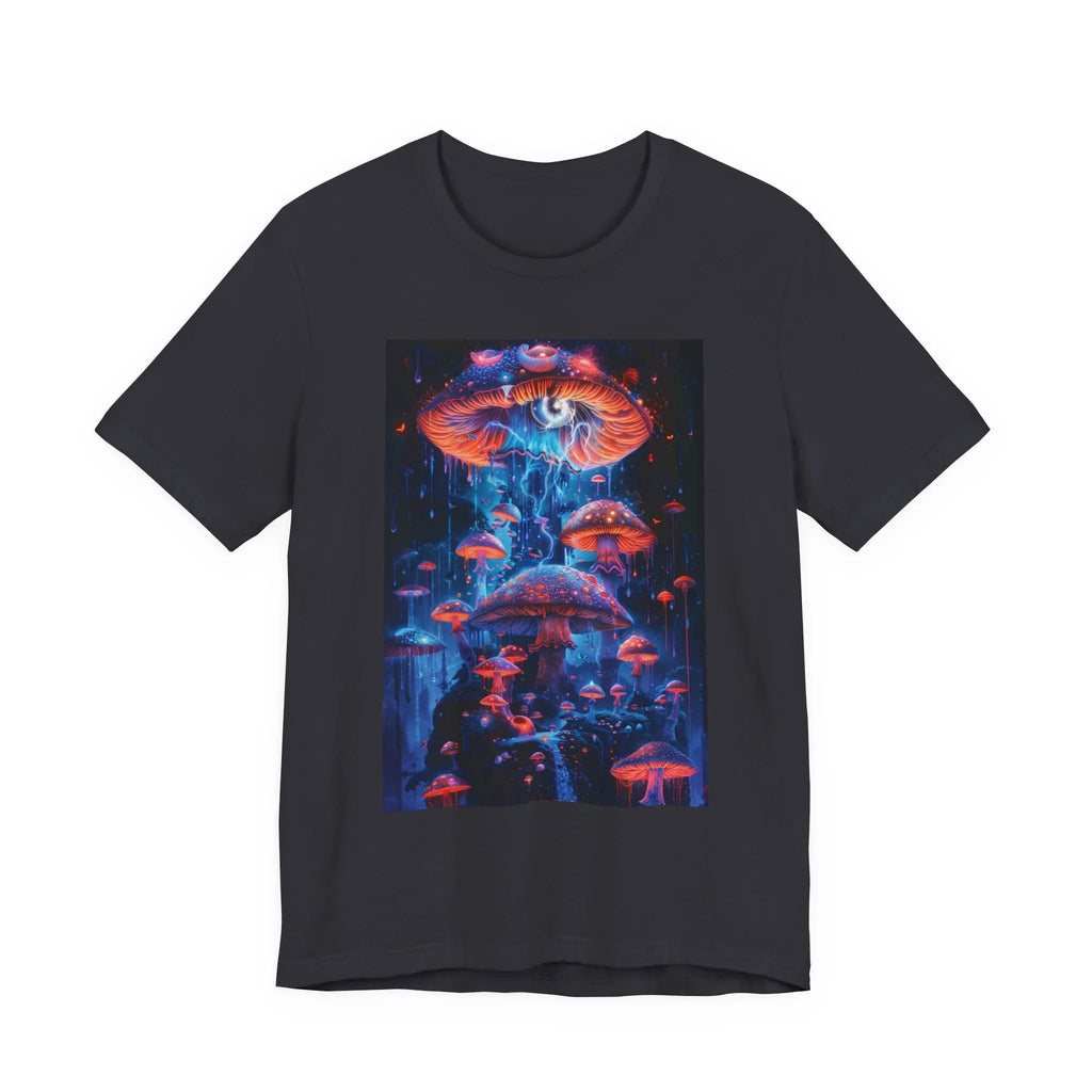 Glowing Third Eye Psychedelic Mushrooms T-Shirt | Neon Lava Lamp Blacklight - 250 USA Celebration