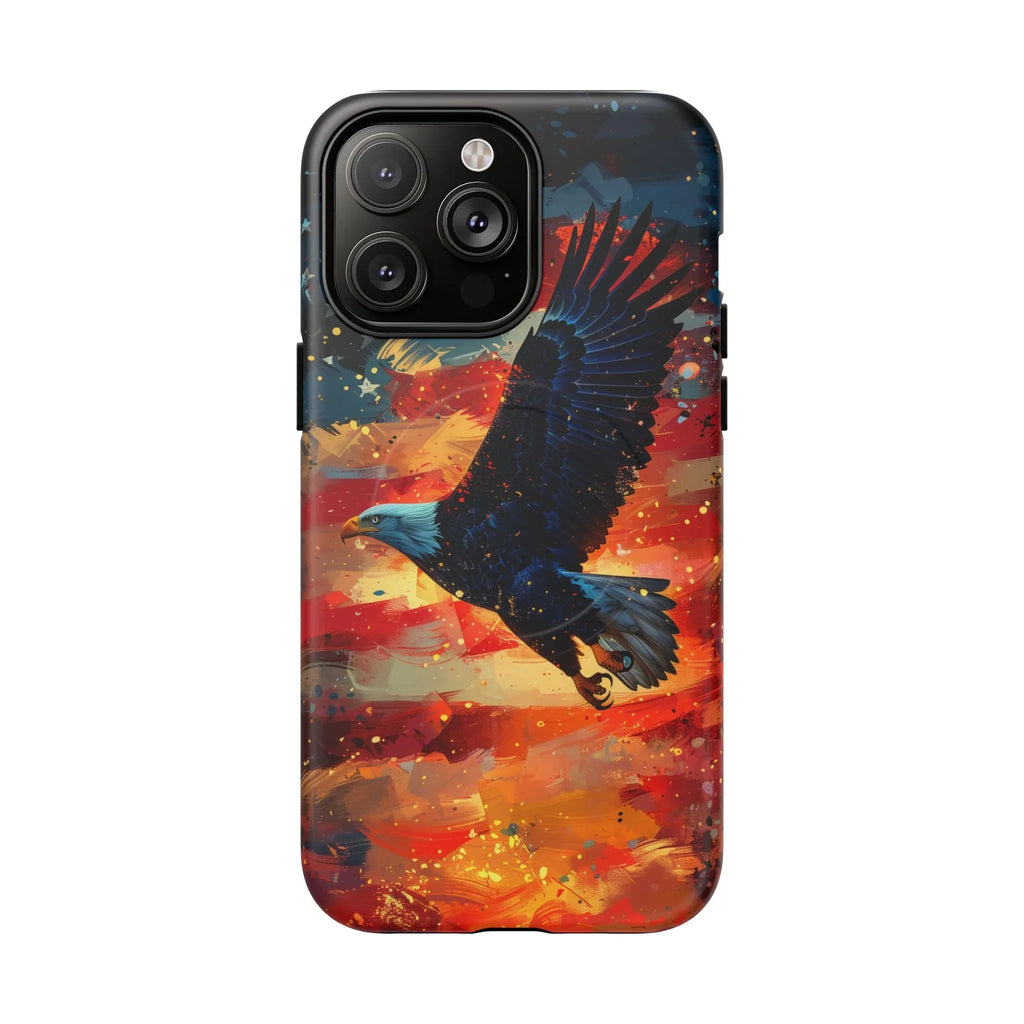 Eagle Flag Magnetic Phone Case, Patriotic iPhone Cover, Tough Cell Phone Cases, Gift for Veterans, Independence Day Accessories - 250 USA Celebration