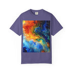 Colorful Abstract Swirl T-Shirt, psychedelic design blooms with surreal depth, blending free-flowing lines and bold swirls - 250 USA Celebration