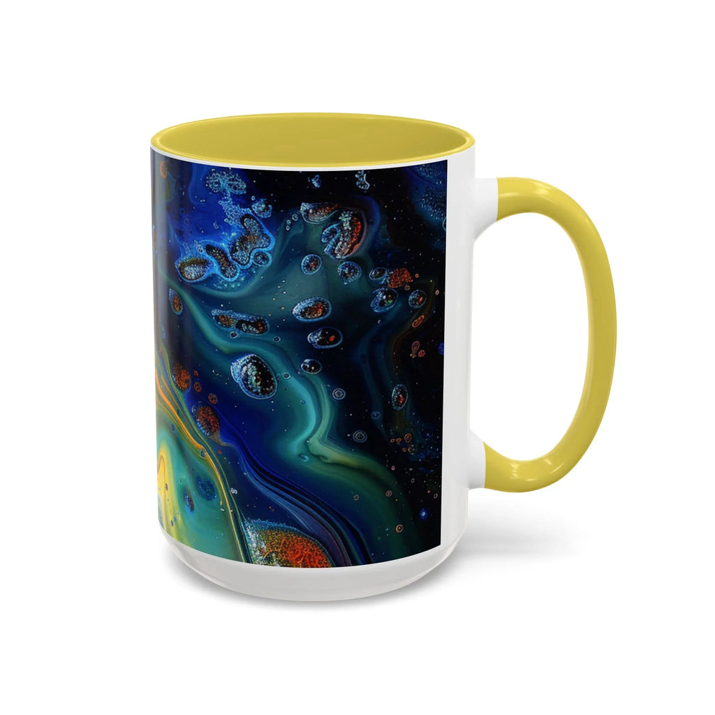 Colorful Mugs (11oz, 15oz) Intense abstract oil splat- coffee cup - 250 USA Celebration