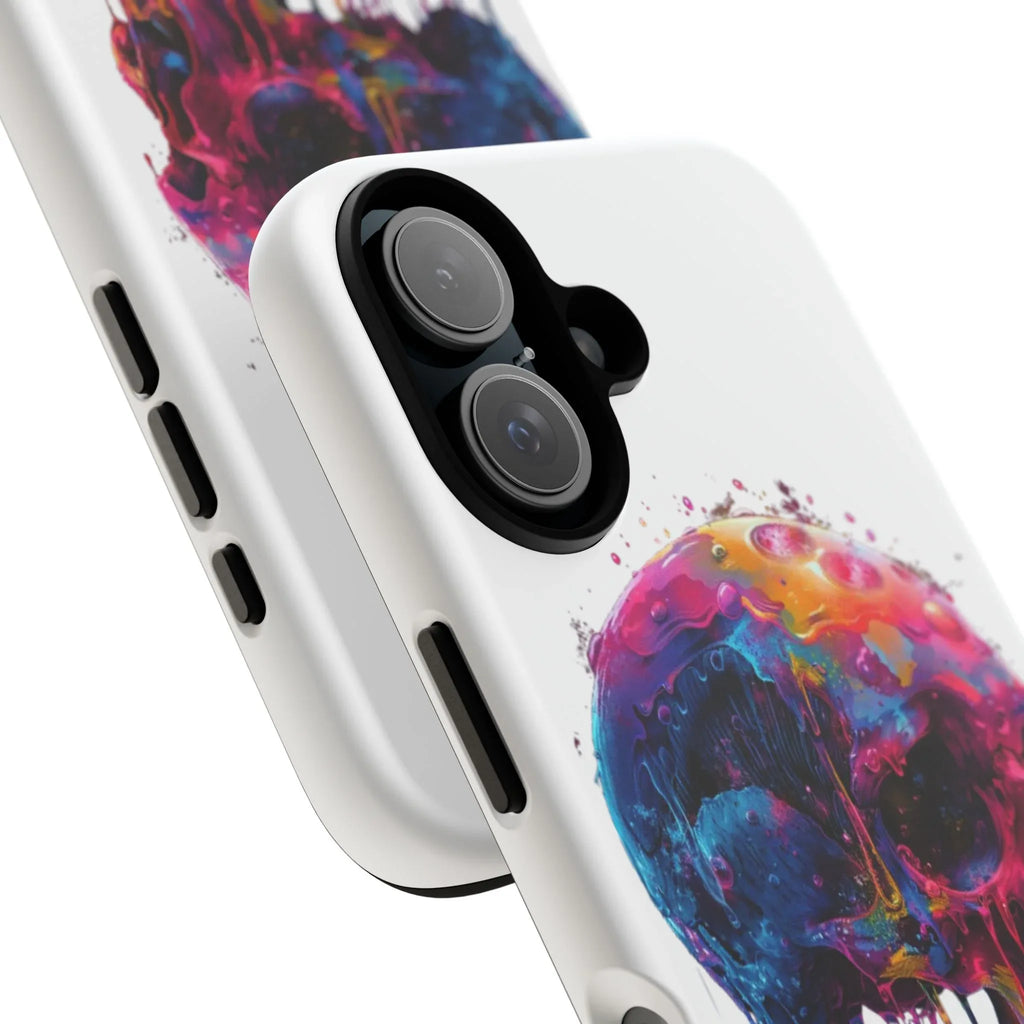 Colorful Drip Skull Phone Case | Hard Plastic Protective Case - 250 USA Celebration