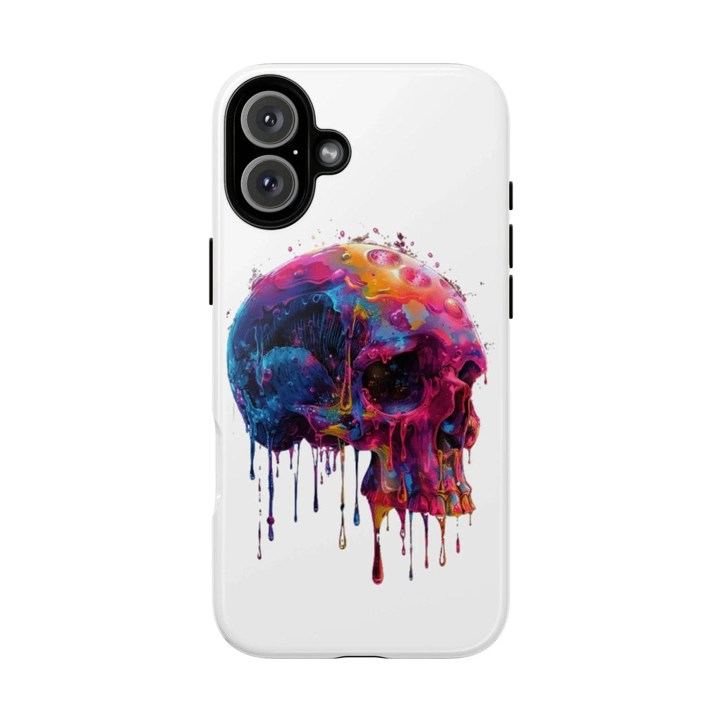 Colorful Drip Skull Phone Case | Hard Plastic Protective Case - 250 USA Celebration