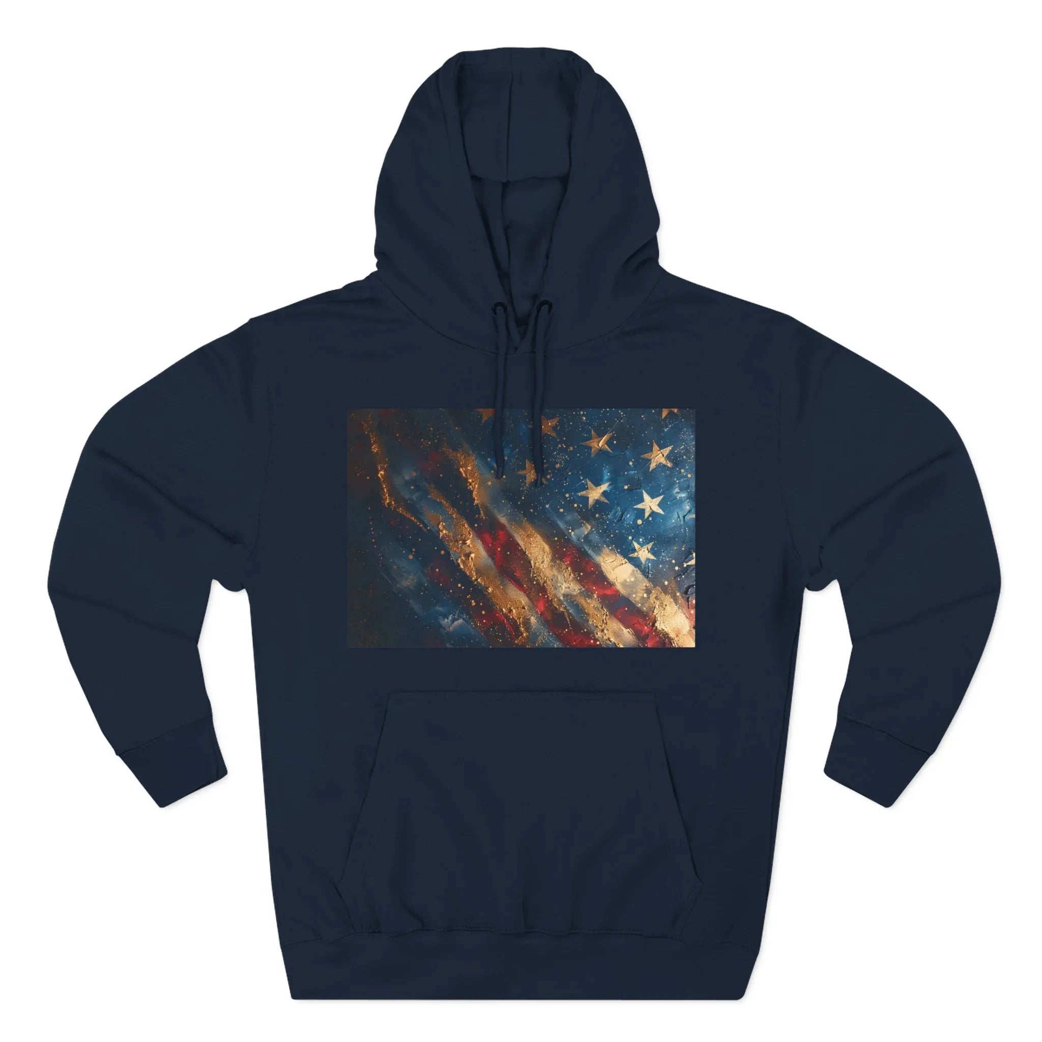 Distressed American Flag Hoodie | Vintage USA Stars Stripes Pullover - 250 USA Celebration