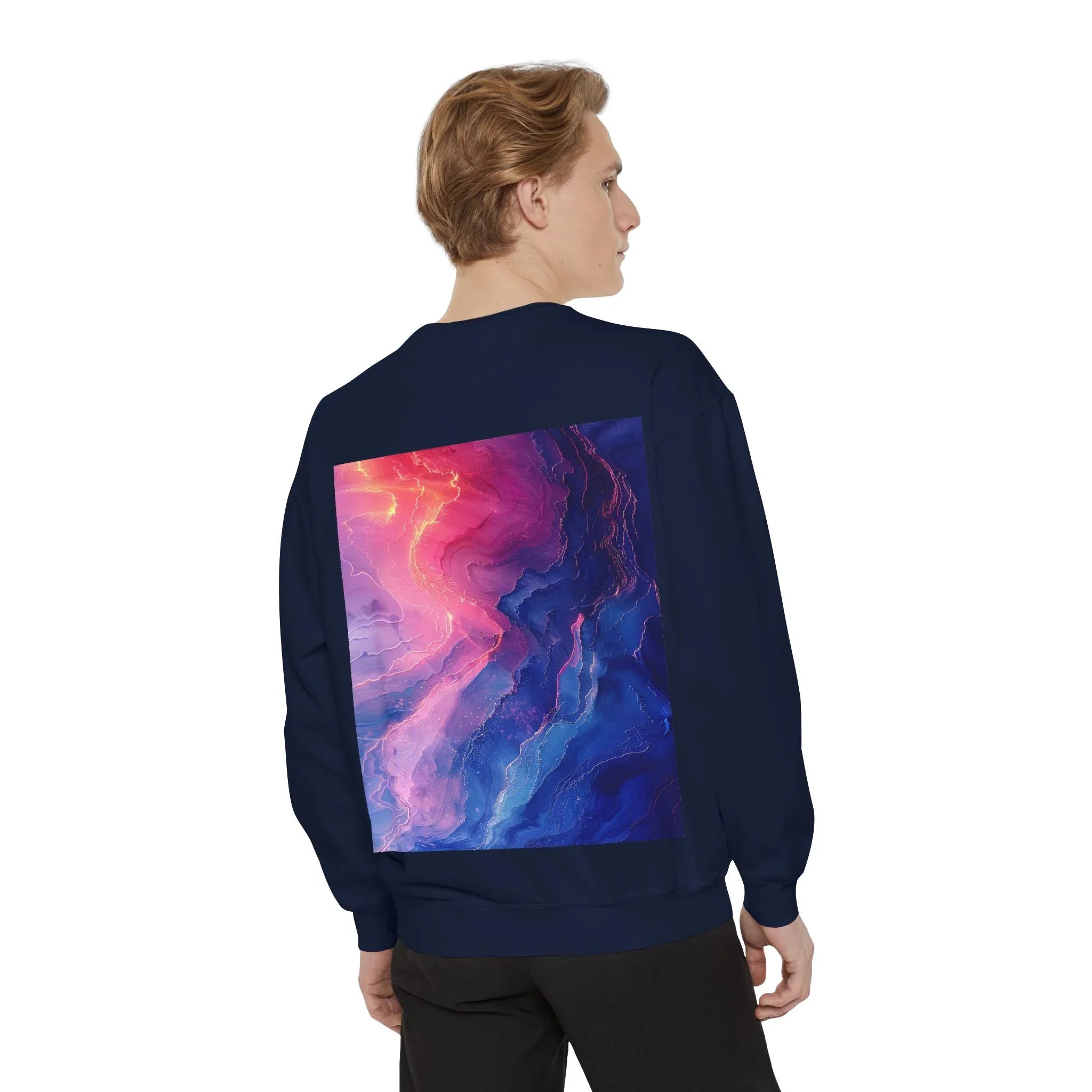 Hyper Bloom Fracture: Psychedelic tee with shattering florals in electric turquoise & magenta flares. Unisex trippy festival flair! - 250 USA Celebration