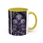 Purple Axolotl Trio Mug | Cute Amphibian Art Ceramic Coffee Cup - 250 USA Celebration