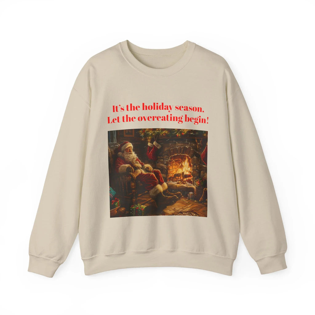 Christmas Santa Claus Crewneck Sweatshirt, Holiday Fireplace Design, Festive Xmas Sweatshirt, Colorful Winter Jumper, Unique Christmas Gift - 250 USA Celebration