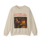 Christmas Santa Claus Crewneck Sweatshirt, Holiday Fireplace Design, Festive Xmas Sweatshirt, Colorful Winter Jumper, Unique Christmas Gift - 250 USA Celebration