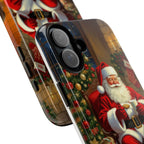 Santa Claus Storytime Tough Phone Case | Christmas holiday scene, kids and cookies - 250 USA Celebration