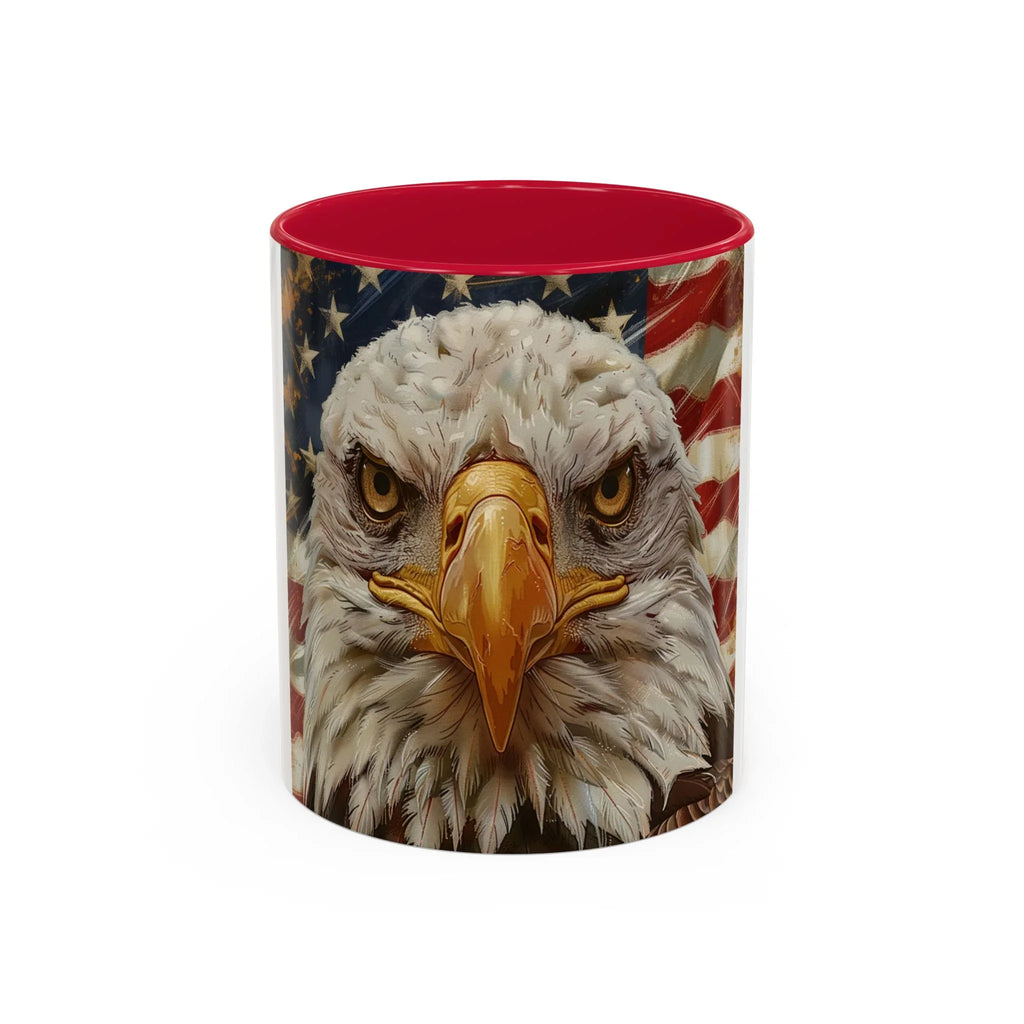 Colorful Mugs (11oz, 15oz) Majestic bald eagle head Patriotic coffee cup, America 250 Celebration coffee cup - 250 USA Celebration