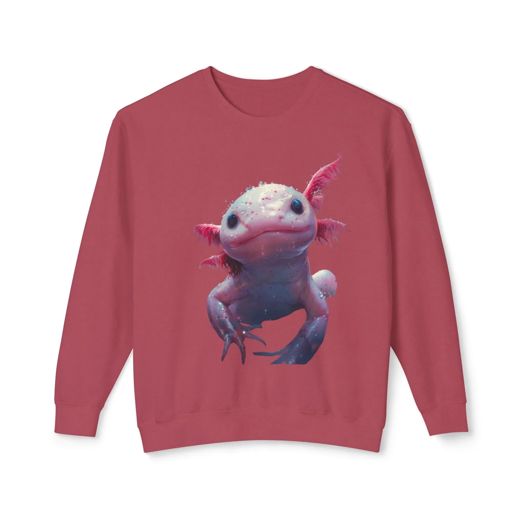 Cute Axolotl Illustration Sweatshirt | Pastel Aquatic Amphibian Design - 250 USA Celebration