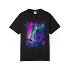 Neon Aurora Borealis T-shirt | Northern Lights Landscape, Night Sky Art - 250 USA Celebration