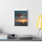 Romantic Canvas Wall Art, Love, Heart Balloon Art, Gift for Couples, Valentines Wall Decor, Valentine's Day Women's Merchandise, Valentines - 250 USA Celebration