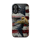 American Flag Bald Eagle phone case | Patriotic iPhone cover, cracked vintage flag design - 250 USA Celebration
