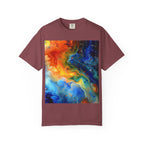 Colorful Abstract Swirl T-Shirt, psychedelic design blooms with surreal depth, blending free-flowing lines and bold swirls - 250 USA Celebration