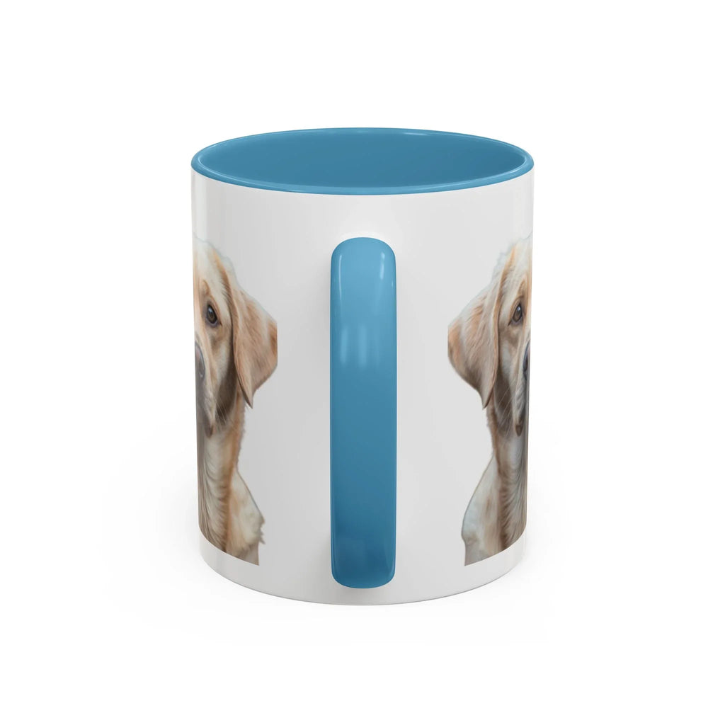 Soulful Labrador Portrait Accent Coffee Mug, Cute Dog Face Ceramic Mug - 250 USA Celebration
