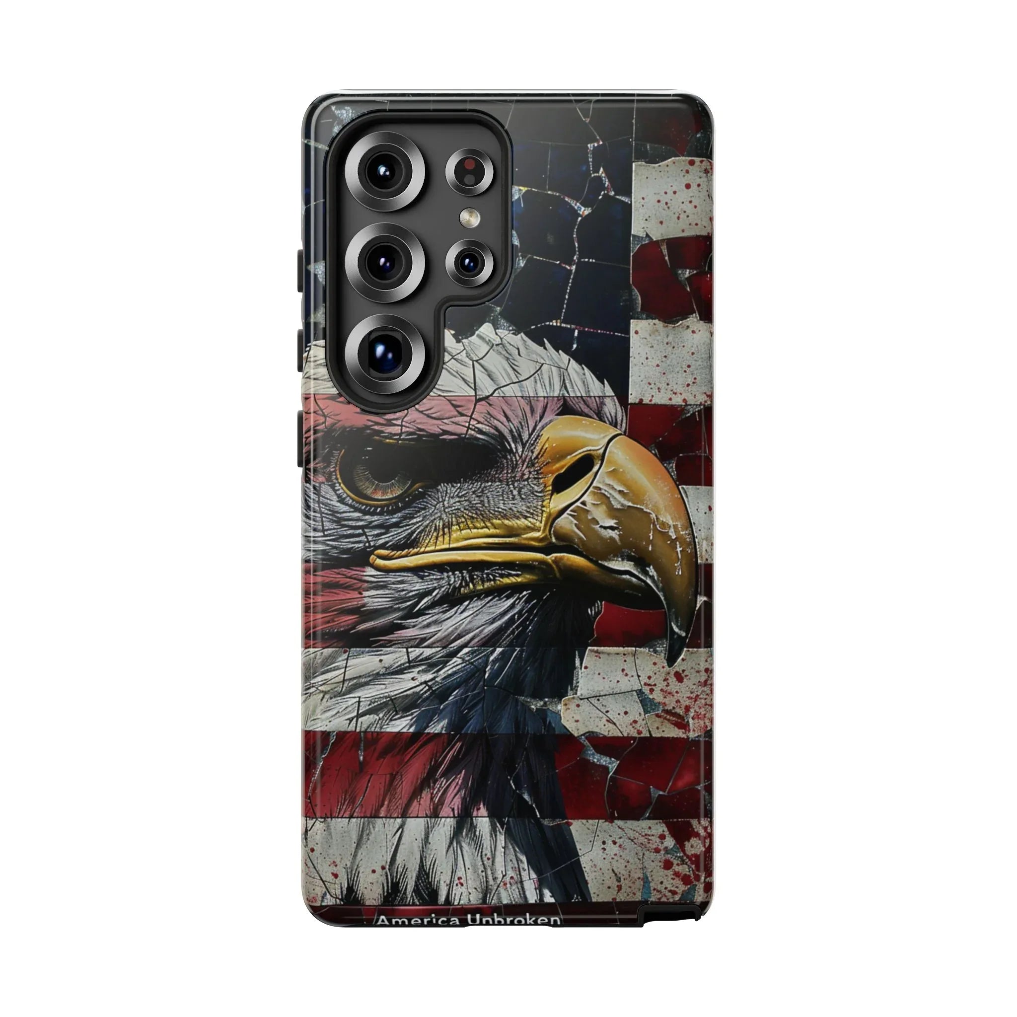 American Flag Bald Eagle phone case | Patriotic iPhone cover, cracked vintage flag design - 250 USA Celebration