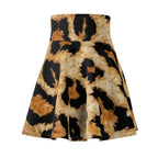 Coastal Leopard Print Skater Skirt — Women’s High-Waisted Flared Mini