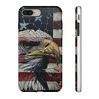 American Flag Bald Eagle phone case | Patriotic iPhone cover, cracked vintage flag design - 250 USA Celebration