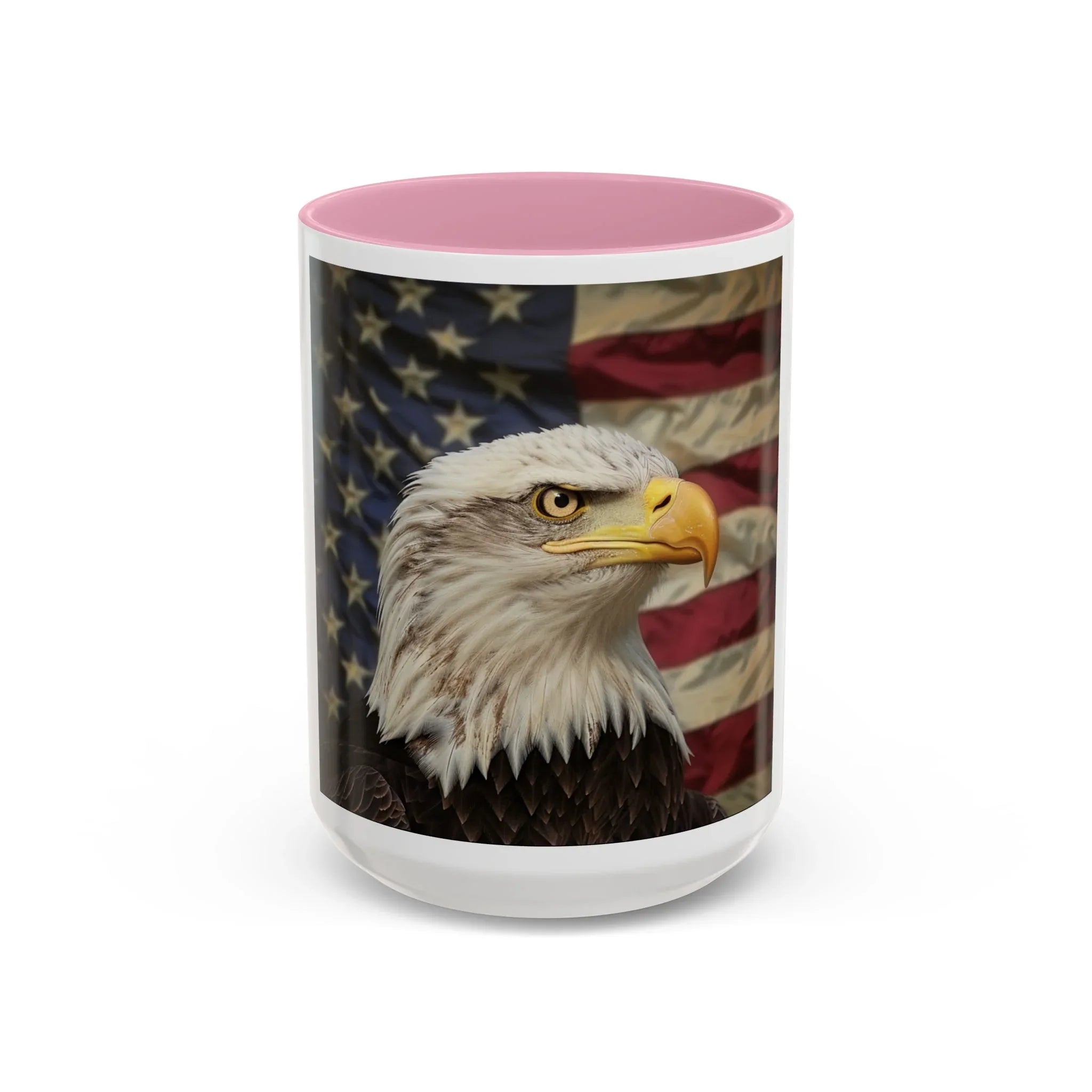 Colorful Mugs (11oz, 15oz) American eagle with American flag, fireworks all around the eagle, patriotic themed - 250 USA Celebration
