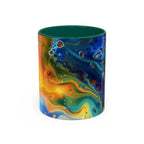 Colorful Mugs (11oz, 15oz) Intense abstract oil splat- coffee cup - 250 USA Celebration