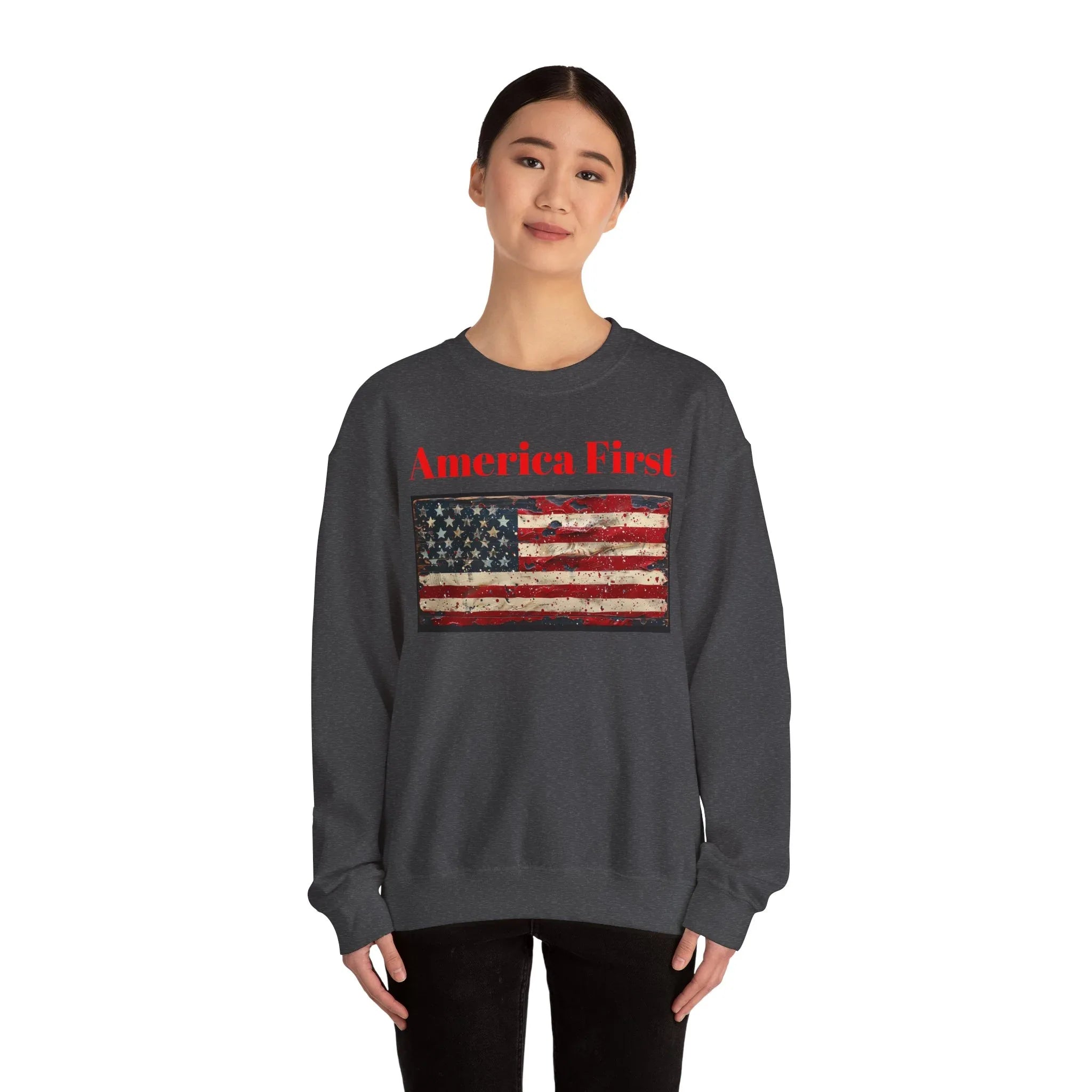 Patriotic American Crewneck Sweatshirt, USA Graphic Tees, Flag T-Shirts, Independence Apparel, Funny Patriotic Shirts, Custom American Tees - 250 USA Celebration