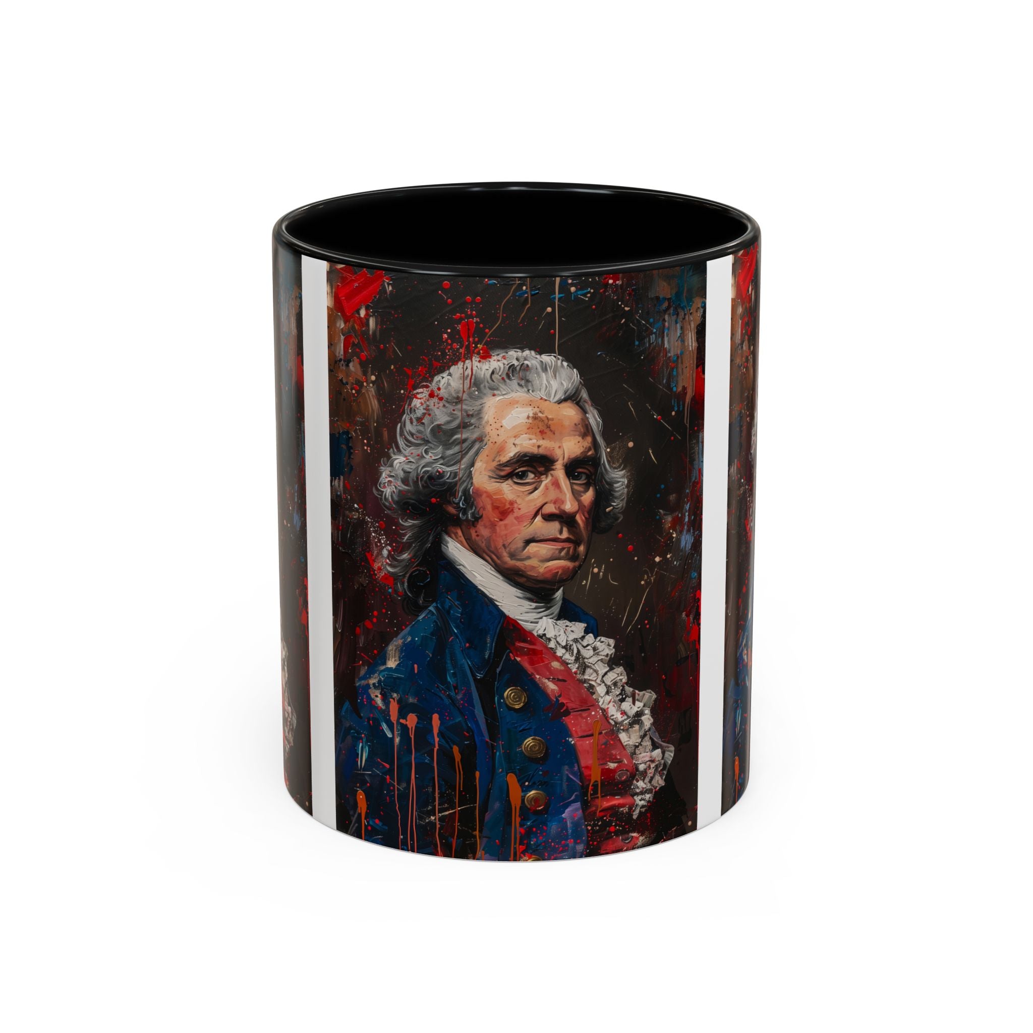 Historical Portrait Accent Mug — Patriotic Vintage-Style Coffee Cup