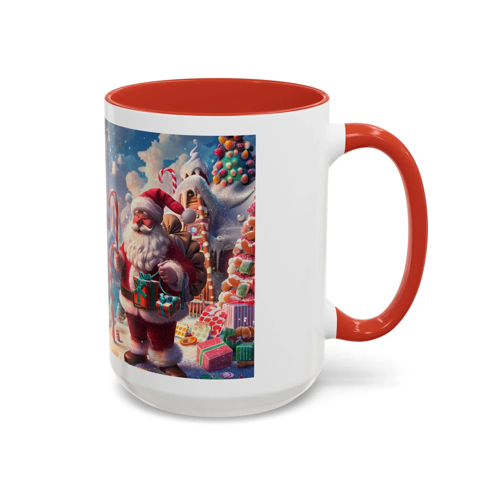 Festive Santa Accent Coffee Mug, Christmas Gift, Holiday Decor, Winter Wonderland, Hot Cocoa Mug, Seasonal Drinkware - 250 USA Celebration