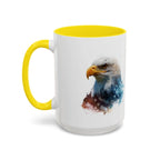 American Bald Eagle watercolor, Coffee Mug | Patriotic flag design - 250 USA Celebration