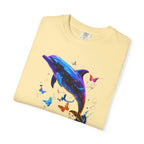 Colorful Dolphin Splash with Butterflies T-Shirt | Ocean Animal Tee - 250 USA Celebration