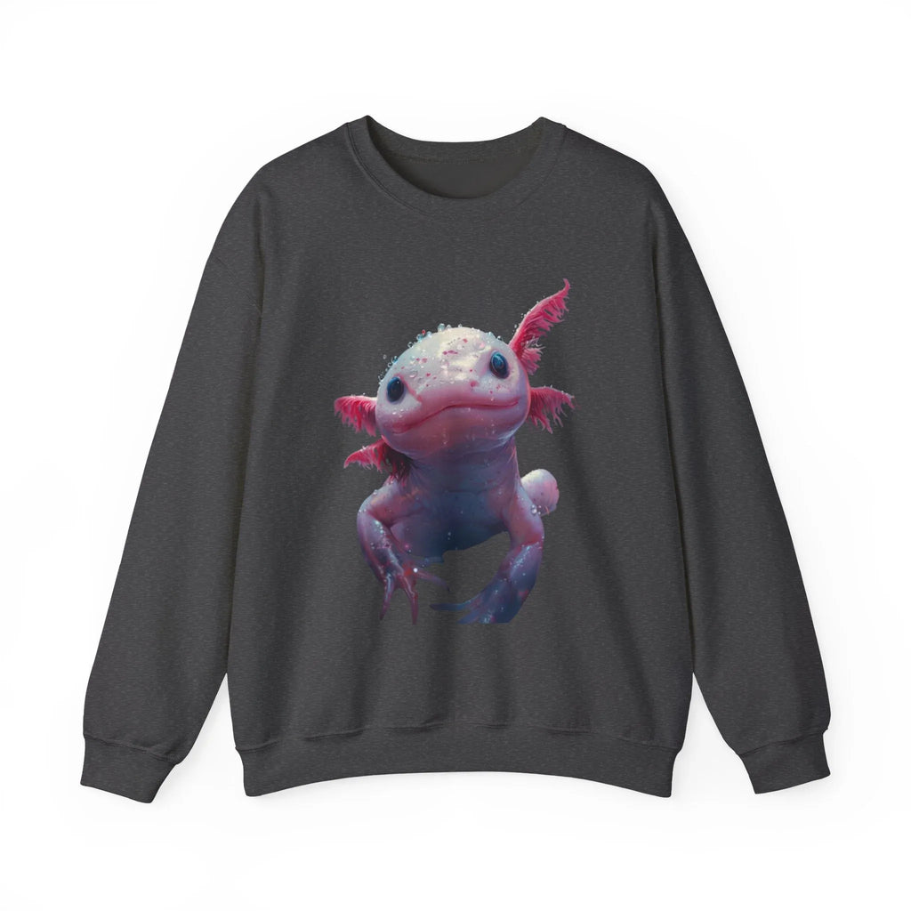 Pink Axolotl Illustration Sweatshirt | Cute Amphibian Art, Pastel Watercolor - 250 USA Celebration