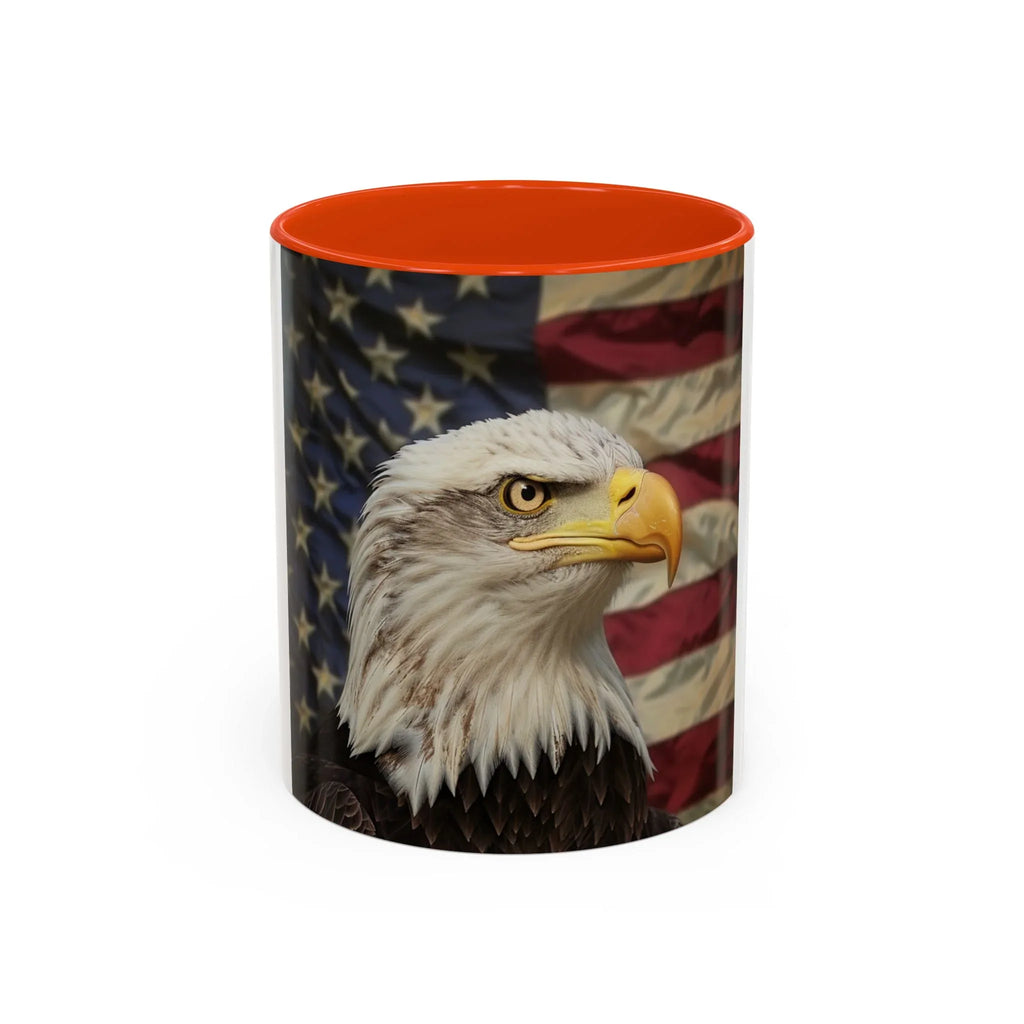 Colorful Mugs (11oz, 15oz) American eagle with American flag, fireworks all around the eagle, patriotic themed - 250 USA Celebration