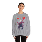 Goth Life Axolotl Sweatshirt | Cute Goth Axolotl Illustration - 250 USA Celebration