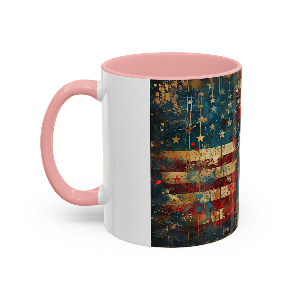 Liberty Statue American Flag Coffee Mug — Patriotic Vintage Accent Mug (11/15oz)