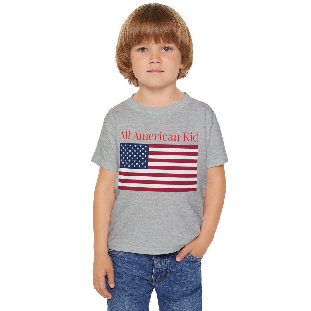 All American Kid Toddler T-Shirt — Patriotic Flag Tee for 4th of July & Memorial Day