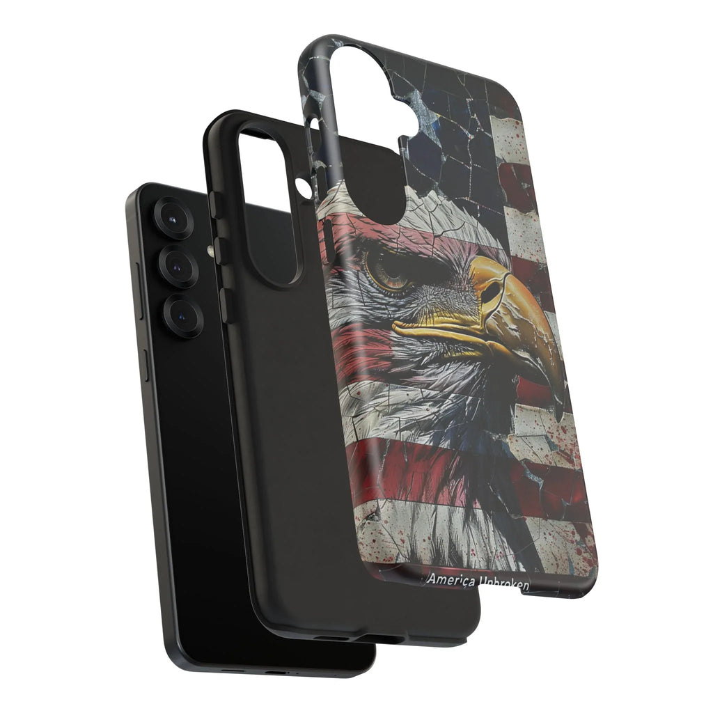 American Flag Bald Eagle phone case | Patriotic iPhone cover, cracked vintage flag design - 250 USA Celebration